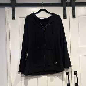 Seven7 size 1x/2x black butterfly design zip up jacket